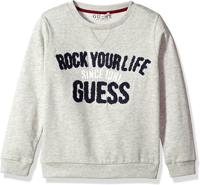 guess 男童长袖抓绒印花衬衫